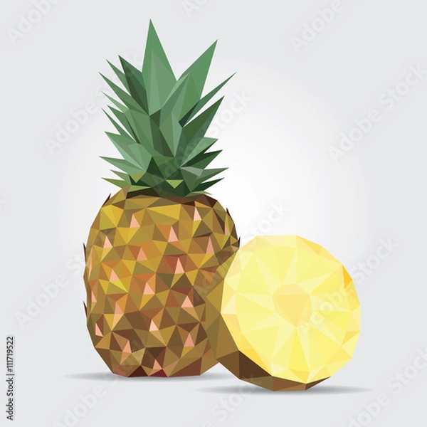 Fototapeta Pineapple, Polygonal Pineapple in Vector