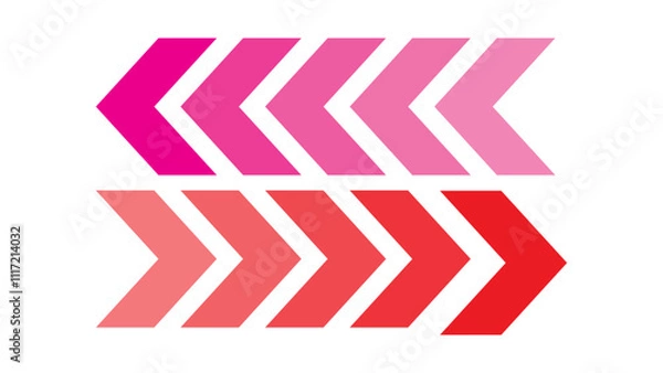 Fototapeta Arrow icon for banner, boat, road, home indicator with color transition vector. Right and Left arrow editable vector file.