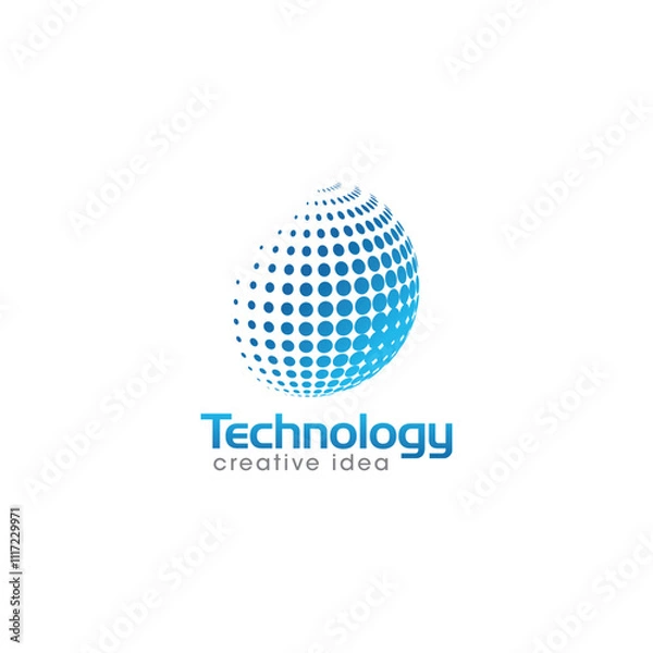 Fototapeta Technology Creative Concept Logo Design Template