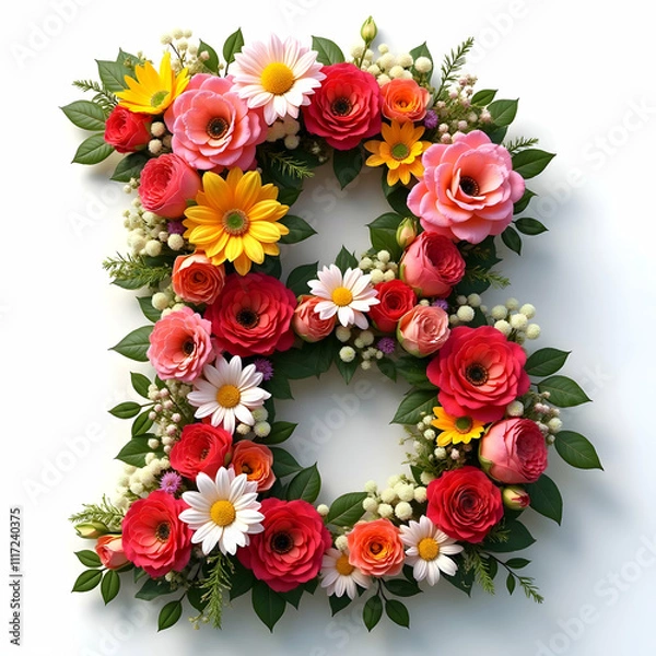 Obraz Floral letter B