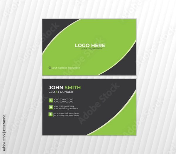 Fototapeta Business card design template, Clean professional business card template, visiting card, business card template.