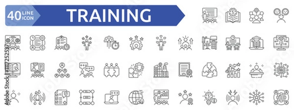 Fototapeta training icon sheet