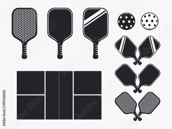 Obraz Pickleball equipment vector on white background