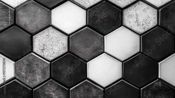 Obraz Repeating Pattern of Black and White Hexagons
