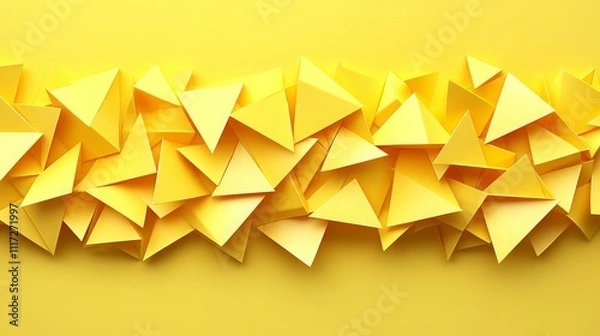 Obraz Vibrant Yellow 3D Geometric Shapes Abstract