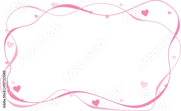 Fototapeta バレンタインのハート柄のかわいい背景イラスト素材