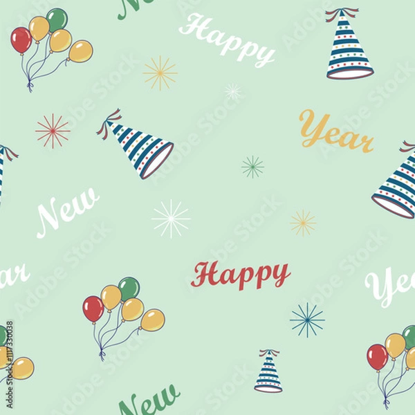Obraz  Simple seamless new year pattern vector illustration