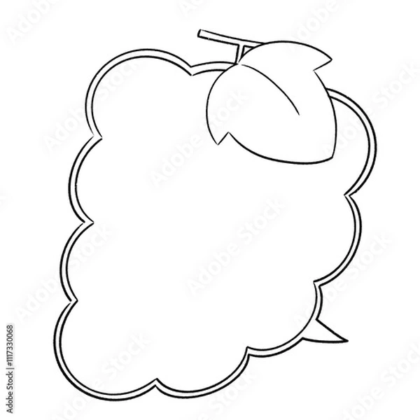 Fototapeta 白黒　ぶどうの吹き出し