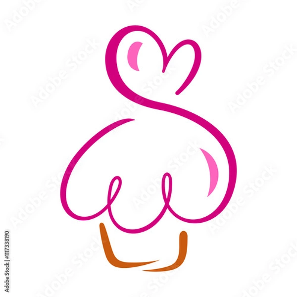 Obraz Cupcake Vector Logo Design Template