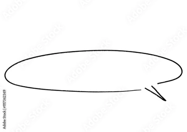 Fototapeta Round-shaped handwritten speech bubble frame, Rough line
