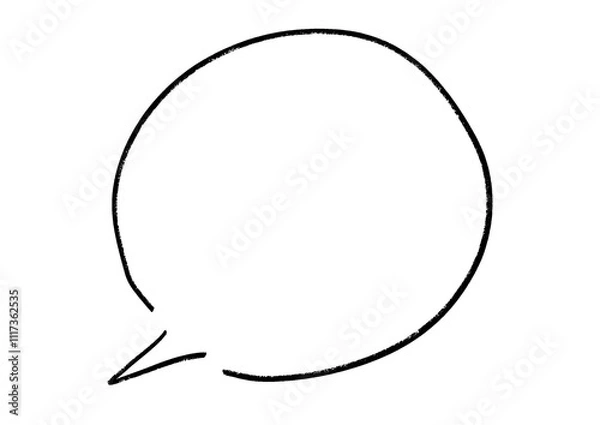Obraz Round-shaped handwritten speech bubble frame, Rough line
