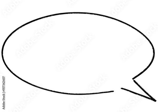 Fototapeta Round-shaped handwritten speech bubble frame, Rough line
