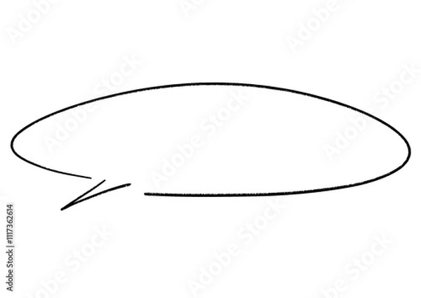 Obraz Round-shaped handwritten speech bubble frame, Rough line
