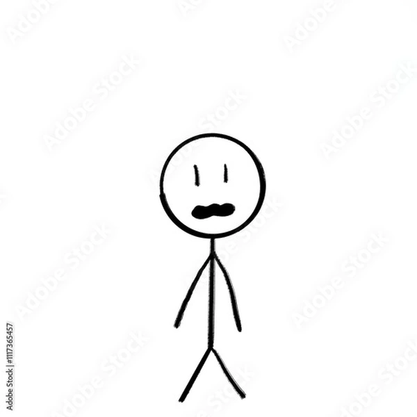 Obraz Stickman Scared Frightened Disgusted Transparent