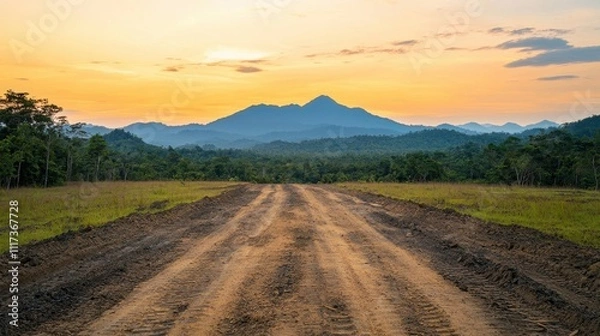 Fototapeta Mining Activities Impacting Biodiversity and Ecosystems in Climate Change-Affected Forests