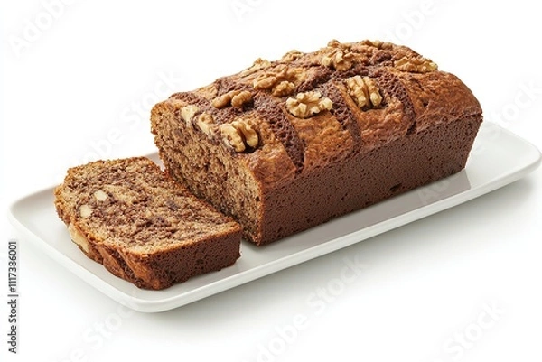 Fototapeta A beautifully baked cozonac loaf with a golden crust, sliced to reveal its rich.