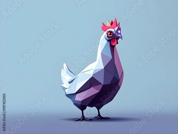 Obraz Geometric Chicken - Abstract Representation in Contemporary Art