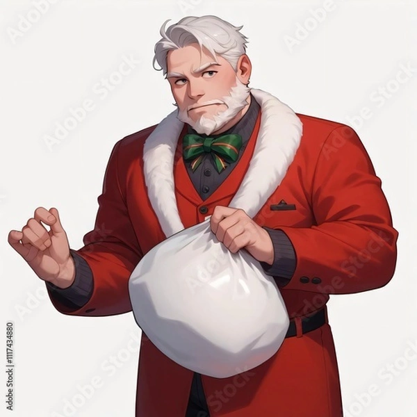 Obraz Santa Claus in a snowy winter setting.