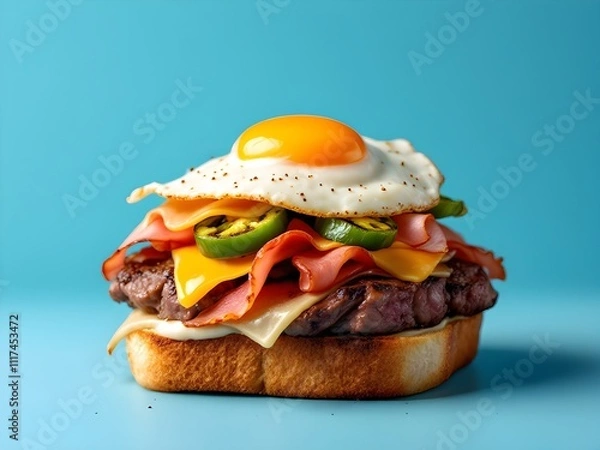Obraz Breakfast Burger - A Hearty and Delicious Breakfast Option