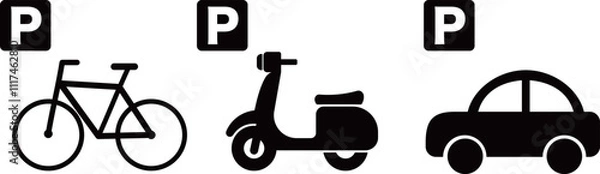 Obraz 駐車場　アイコン　セット