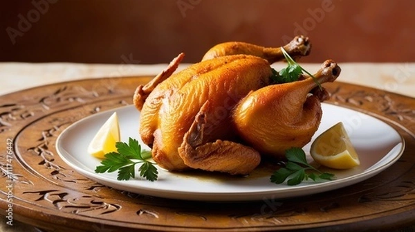 Obraz chicken with potatoes and vegetables