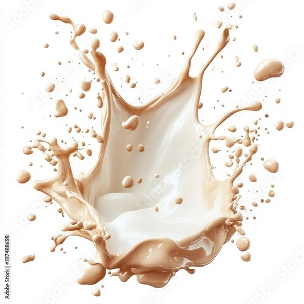 Fototapeta Whimsical Milk Froth Splash in Animated Frothy Motion