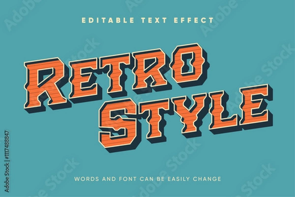 Obraz Editable text effect - 3D vintage and retro theme style