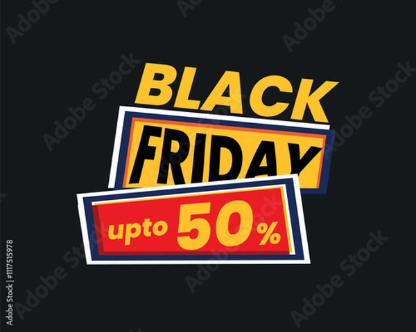 Obraz Black Friday sale design on black background with luxury design style