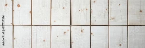 Fototapeta White wooden boards with natural grain and texture, perfect for rustic or farmhouse backgrounds, rustic, backdrop