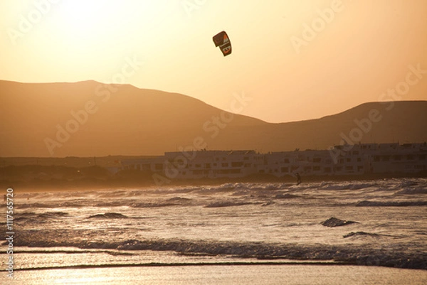 Obraz Kitesurfer in Abendsonne