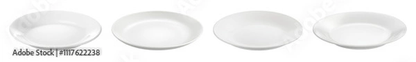 Obraz High-Quality PNG of Empty white plate isolated on ransparent png – High Resolution