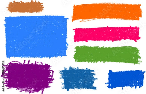 Fototapeta Scribble Banner Label Crayon Chalk Drawing Vector Set