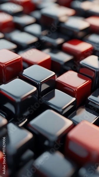 Fototapeta Dynamic Cubes with Shades on an Abstract Artistic Background