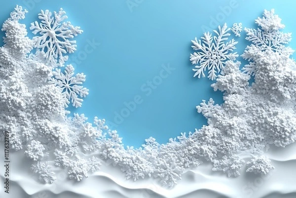 Fototapeta Macro Snowflake On Natural Snowdrift Close-Up - Christmas And Winter Background
