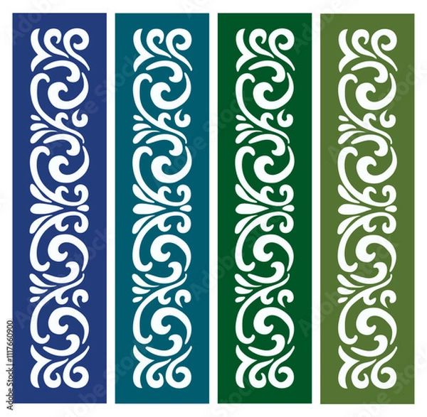 Fototapeta Arabic or Islamic Traditional floral frame set, Indian floral ornament. Mughal floral traditional ornament with arch and motif borders.
