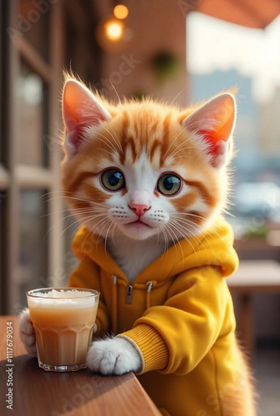 Obraz 猫とカフェ