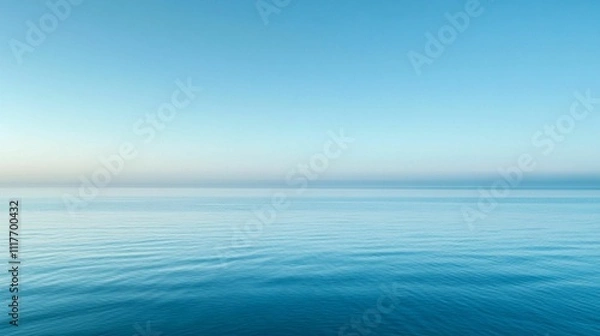 Fototapeta A feeling of clarity and calm, with the clear blue sky refreshing and serene from the morning atmosphere.