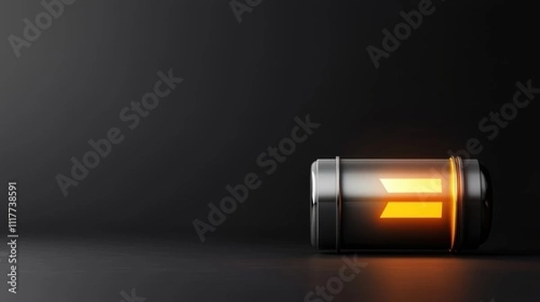 Fototapeta Powerful battery technology showcase modern studio digital image dark environment close-up view innovation theme