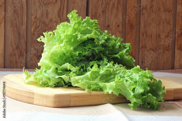 Obraz A bunch of lettuce lying on the board..