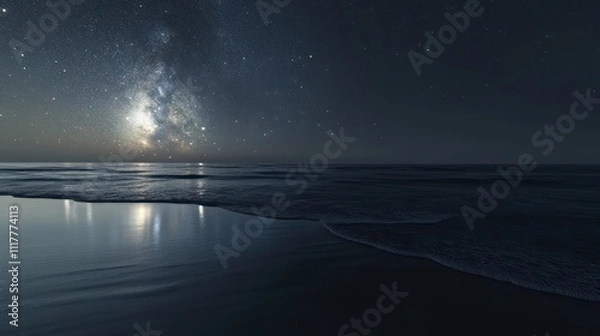 Obraz a quiet beach on a clear night