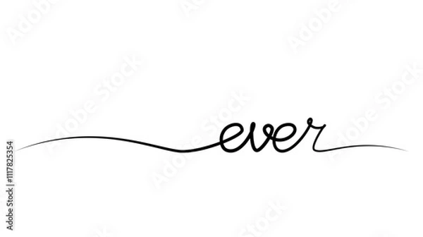 Fototapeta a continuous drawing of a word is always one line. vector