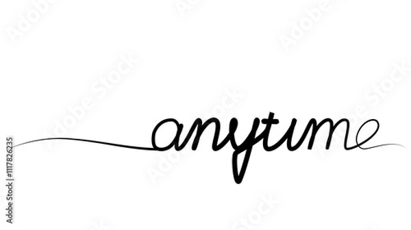 Fototapeta a continuous drawing of a word is always one line. vector