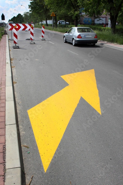 Fototapeta objazd, remont drogi
