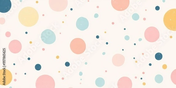 Fototapeta Colorful Polka Dots Pattern on Light Background for Design Projects