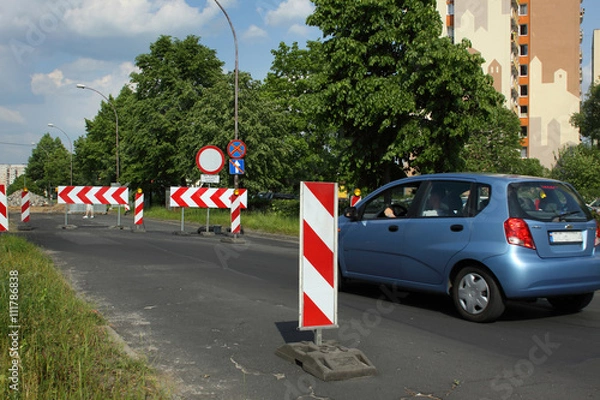 Fototapeta objazd, remont drogi