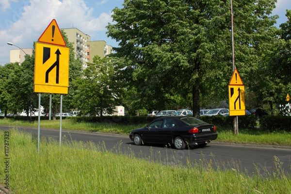 Fototapeta objazd, remont drogi