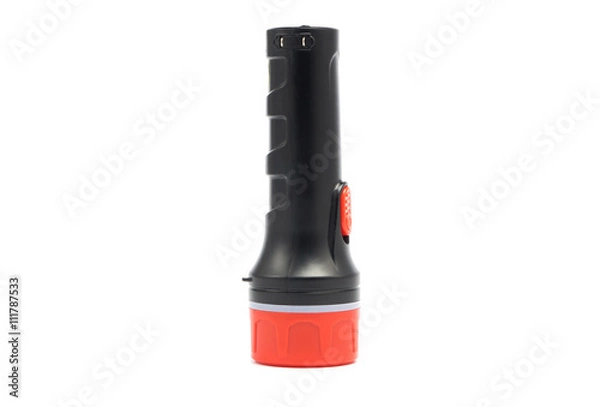 Fototapeta Portable flashlight isolated on white