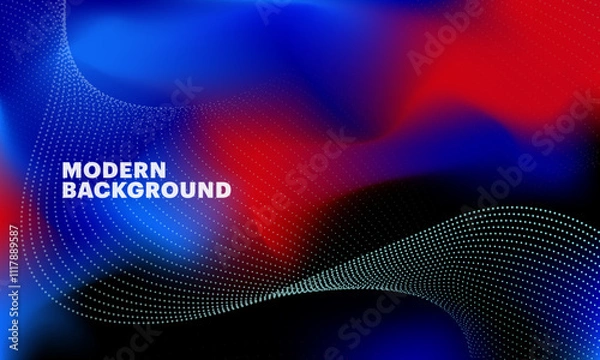 Fototapeta Abstract wave moving dots flow particles, modern background design for brochures, flyers, magazine, banner.