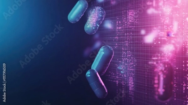 Fototapeta Digital Healthcare Revolution: Futuristic Capsules and  Advanced Medical Technology