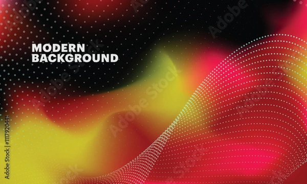 Fototapeta Abstract wave moving dots flow particles, modern background design for brochures, flyers, magazine, banner. 